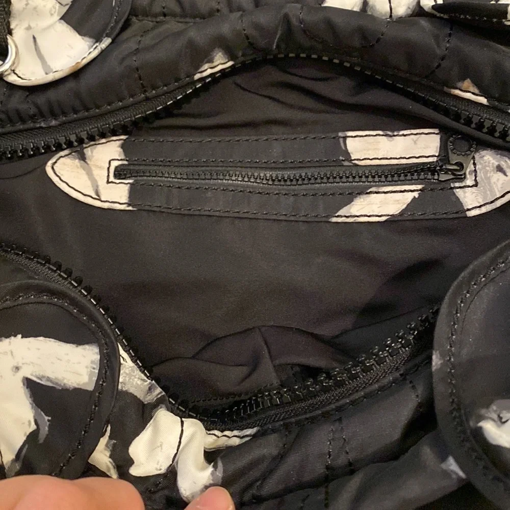 Marc by Marc Jacobs Pretty Nylon Painted Flower Diaper Bag Black - White…